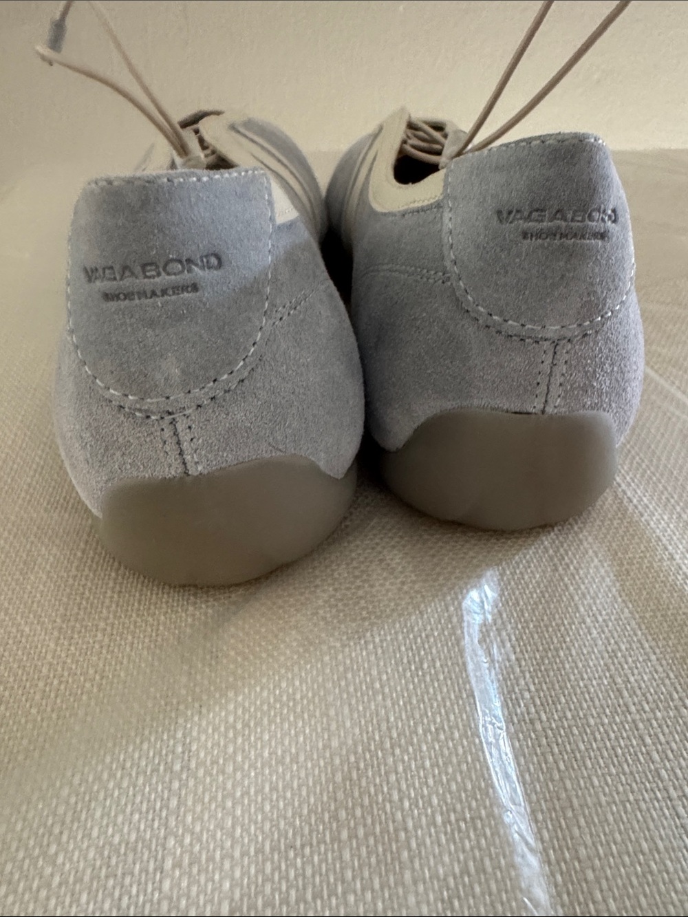 Vagabond Pale Blue and Cream Lace-Up Ballet Flats - Picture 7 of 14
